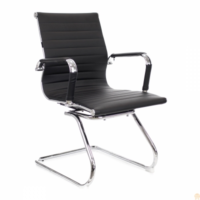 Кресло для посетителей Everprof Leo CF экокожа Черный